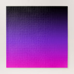 Puzzle Noir Bleu Violet et Ombre Rose Néon<br><div class="desc">Un puzzle difficile avec un dégradé tricolore ou un design ombré : noir, bleu violet et rose néon. Vous pouvez également ajouter un texte personnalisé, une lettre de monogramme ou une photo au design. Si vous transférez ceci à un autre cadeau, l'option de carrelage sans couture pourrait répondre à vos...</div>