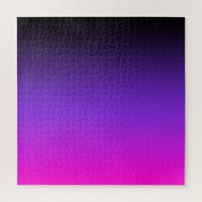 Puzzle Noir Bleu Violet et Ombre Rose Néon (Vertical)
