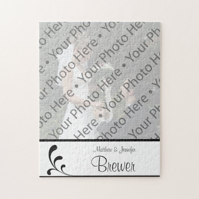 Puzzle noir et blanc de souvenir de cadeau de (Vertical)