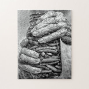 Puzzle noir et blanc nostalgique