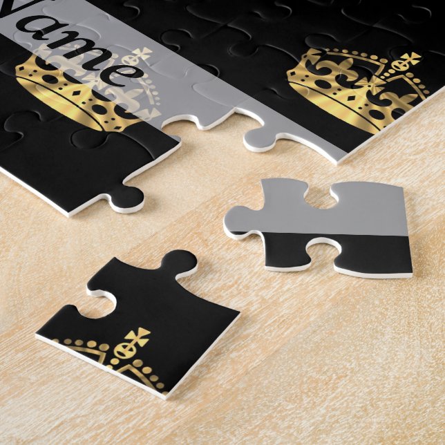 Puzzle Noir et motif de couronne d'or (Côté)