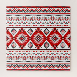 Puzzle Noir noir rouge, motifs ukrainiens.