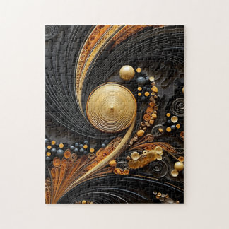 Puzzle noir & or papier Quill