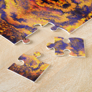 Puzzle Noir, Orange, Jaune, Sangria, Motif miroir /