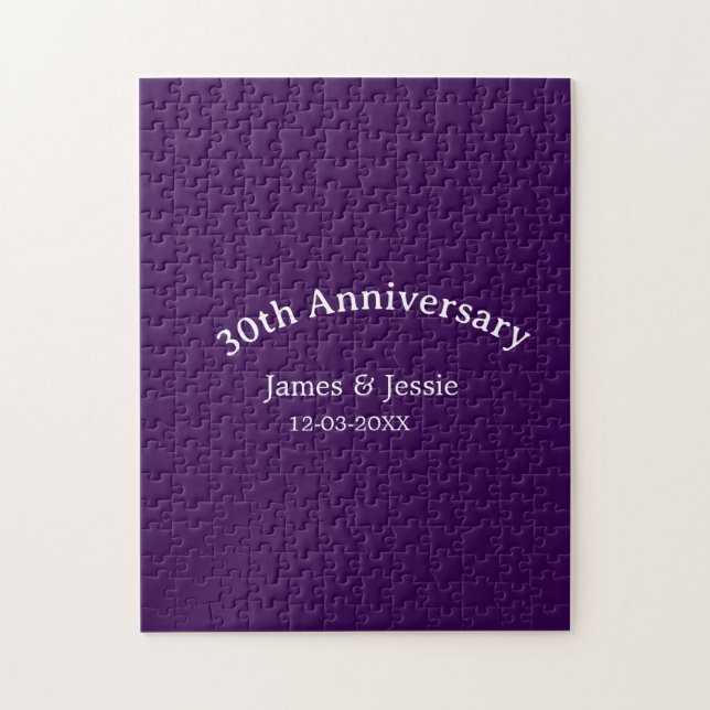 Puzzle nom de date d'anniversaire de mariage 30 ans viole (Vertical)
