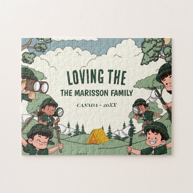 Puzzle Nom de famille Camping (Horizontal)