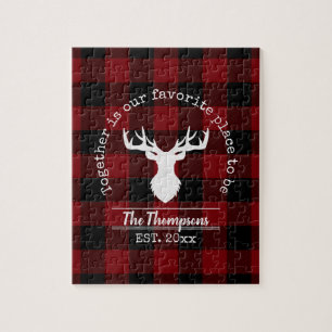 Puzzle Nom de famille du Buffalo rouge et noir