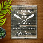 Puzzle Nom de famille | Oars et Ancres personnalisés<br><div class="desc">Amusant "bienvenue à la maison du lac" customisé puzzle. Changez le nom,  l'année et le nom de votre escapade (maison de plage,  chalet,  maison d'été,  etc.) pour en faire un cadeau unique.</div>