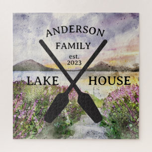 Puzzle Nom de famille personnalisé Lake House