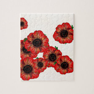 Puzzle Nom de la fille Poppy, motif de pavot rouge Art pa