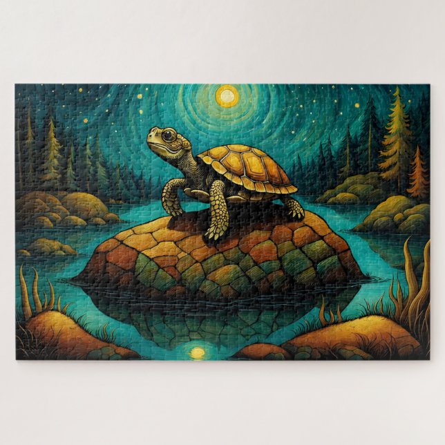 Puzzle Nom de la tortue naturelle de Rock River (Horizontal)