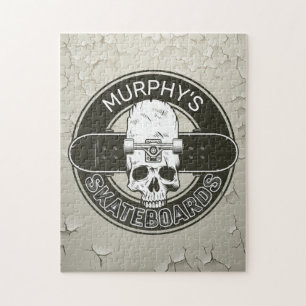 Puzzle NOM DE Patinage Personnalisé Skull Skateboard Skat