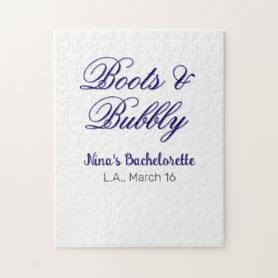 Puzzle nom d'enterrement de vie de jeune fille Boots & Bu