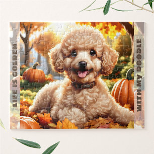 Puzzle Nom du Citrouille d'automne du chien mignon Golden