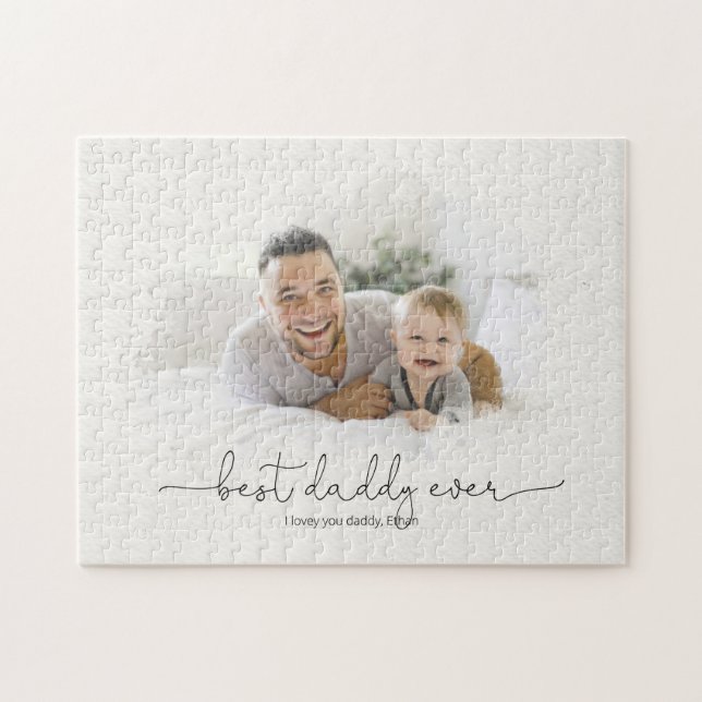 Puzzle Nom du masque photo Best Daddy Ever Watercolor (Horizontal)