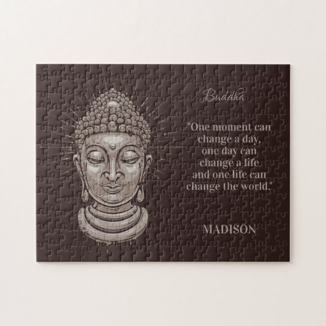Puzzle Nom et texte personnalisés Citation Bouddha (Horizontal)