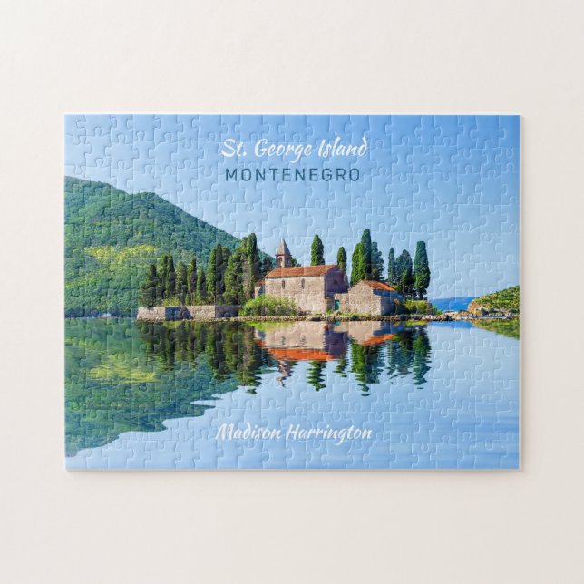Puzzle Nom et texte personnalisés Monténégro (Horizontal)