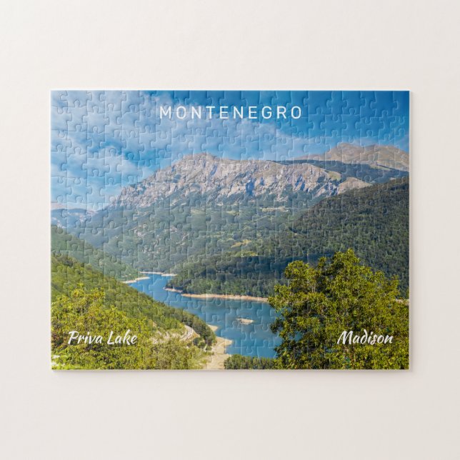 Puzzle Nom et texte personnalisés Monténégro (Horizontal)
