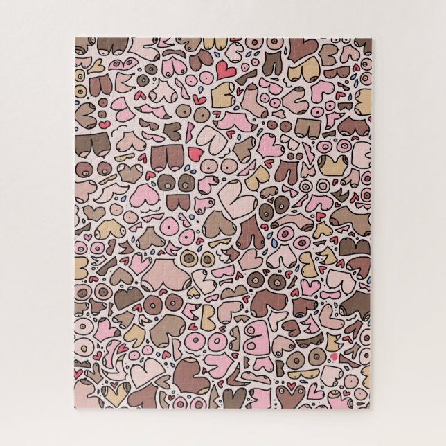 Puzzle Nom humour neutre motif mammaire (Vertical)