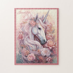 Puzzle Nom personnalisé belle licorne