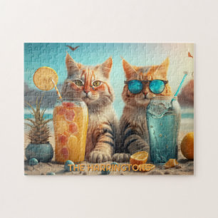 Puzzle Nom personnalisé Chat de Vacances