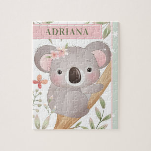 Puzzle Nom personnalisé de la fille mignonne Koala Ours r