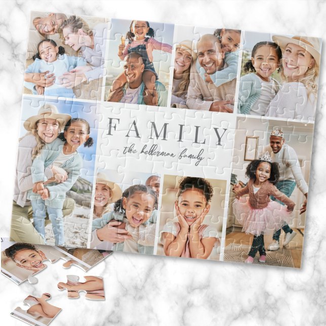 Puzzle Nom personnalisé Famille Photo Collage (Personalized Name Family Photo Collage jigsaw puzzle)