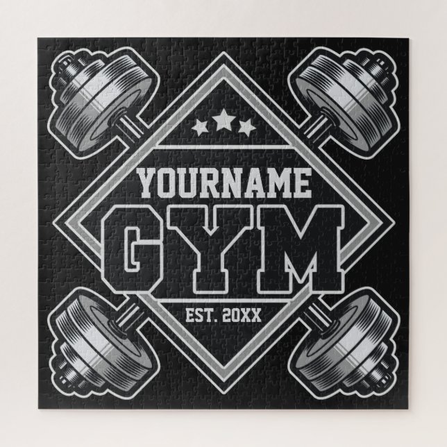 Puzzle Nom personnalisé Poids Accueil Crossfit Gym (Vertical)