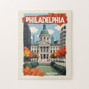 Puzzle Nom personnalisé Retro Philadelphie
