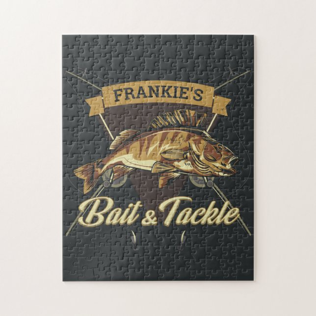 Puzzle Nom personnalisé Trophée Pêche Pêcheur Bait TackSh (Vertical)