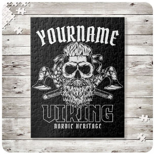Puzzle NOM personnalisé Viking Nordic Warrior Heritage