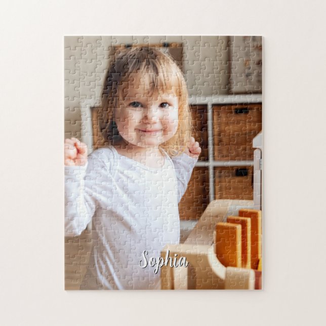 Puzzle Nom photo et script de votre enfant (Vertical)