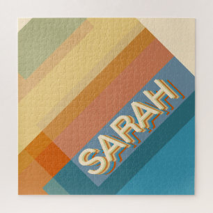 Puzzle Nom rétro-moderne avec formes et couleurs géométri