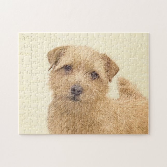 Puzzle Norfolk Terrier Peinture - Art Chien original (Horizontal)