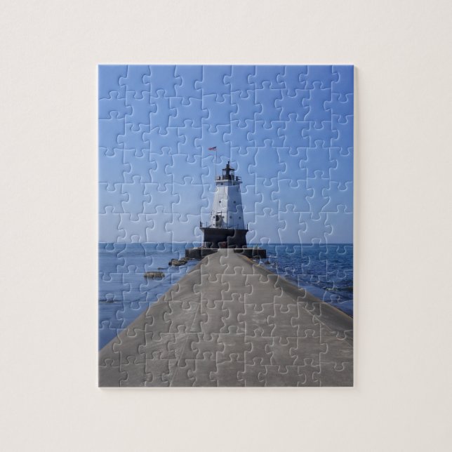 Puzzle North Pierhead Lighthouse, Ludington MI (Vertical)