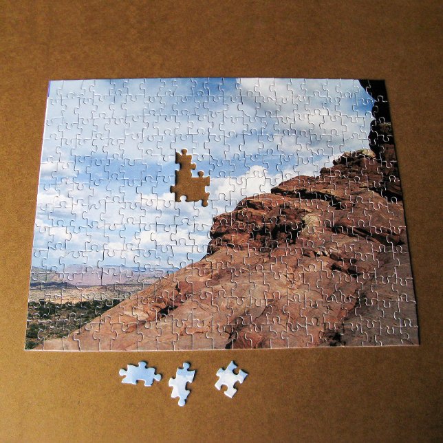 Puzzle North Window Arch Utah Desert Paysage Photo (North Window Arch Puzzle in progress, in situ)