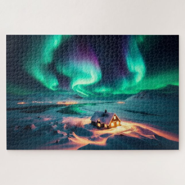 Puzzle Northern Lights - Breathtaking Scenic Landscape (Horizontal)