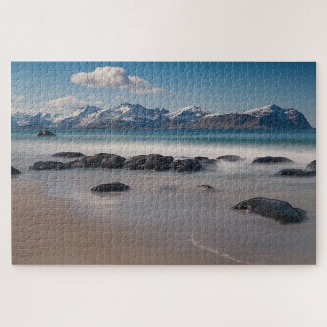 Puzzle Norvège Lofoten Vikten Beach (Horizontal)