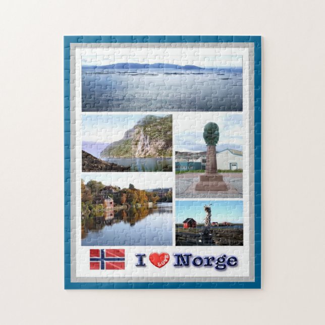 Puzzle Norvège - Norge - I Love - (Vertical)