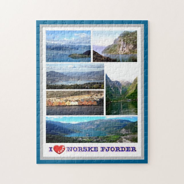 Puzzle Norvège - Norske Fjorder - I Love - (Vertical)