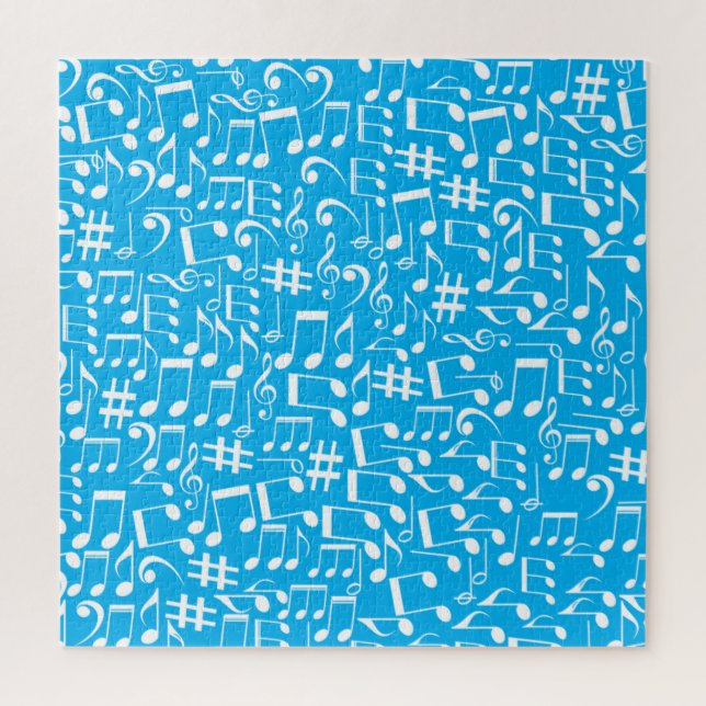 Puzzle Notes de musique blanches dansantes Amoureux de mu (Vertical)