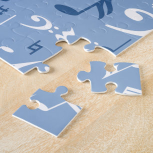 Puzzle Notes de musique bleue et blanche Motif aléatoire