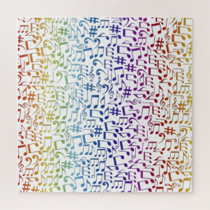 Puzzle Notes de musique colorées Musiciens Amateurs de mu