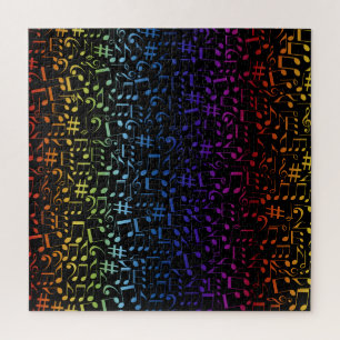 Puzzle Notes de musique colorées Musiciens Amateurs de mu