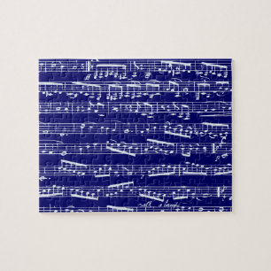 Puzzle Notes de musique de bleu marine