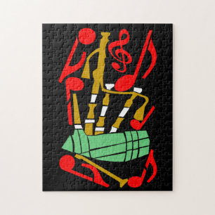 Puzzle Notes de musique rouge Bagpipes