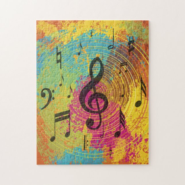 Puzzle Notes lumineuses de musique sur l'explosion de (Vertical)