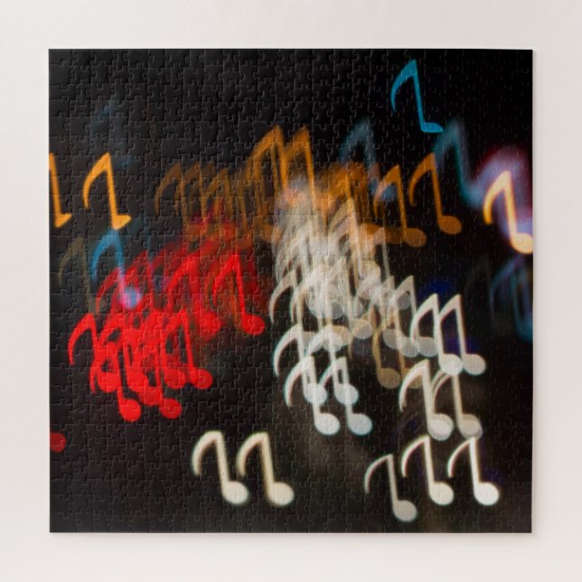 Puzzle notes musicales Abstraites : lumières bokeh arrièr (Vertical)