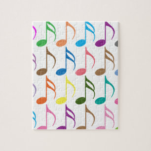 Puzzle Notes musicales colorées motif
