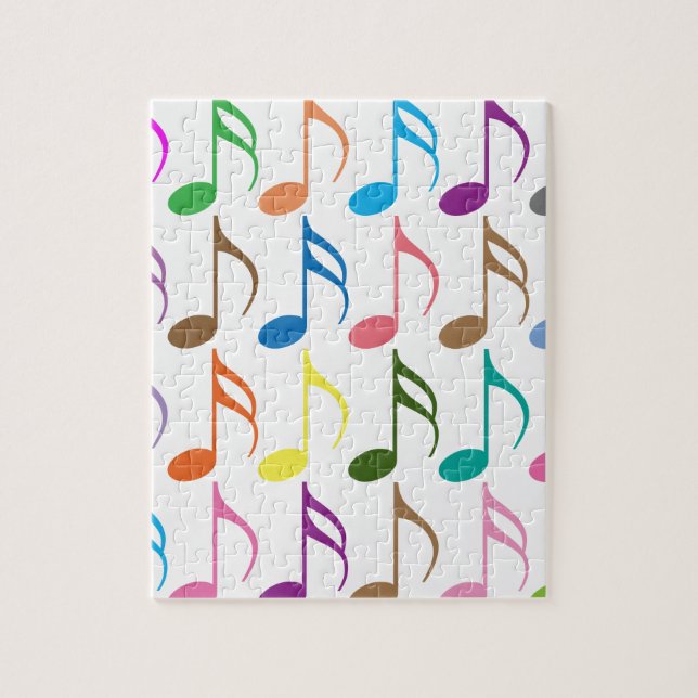 Puzzle Notes musicales colorées motif (Vertical)